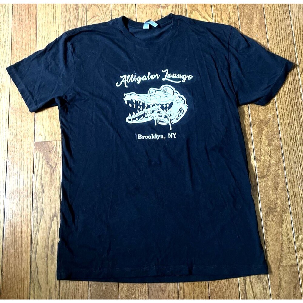 Alligator Lounge Brooklyn NY Graphic T Shirt Mens L Navy Blue Short Sleeve Tee